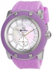 Glam Rock Women's GRD1012PP Miami Beach Mother-Of-Pearl and White Dial Lilac Silicone Watch