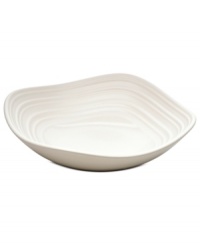 With the look of hand-thrown pottery in hard-wearing stoneware, the Swirl square fruit bowl from Mikasa enhances casual meals with fuss-free elegance. A matte finish with glazed accents adds stylish distinction to pure white.