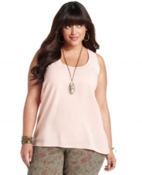 Top off your jeans with American Rag's plus size racerback tank-- it's super-cute for the season! (Clearance)