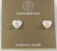 Giani Bernini Earrings, Sterling Silver Rope Heart 11mm Stud Earrings