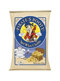 Pirate's Booty, Aged White Cheddar, 4-Ounce Bags (Pack of 12)