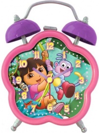 Nickelodeon Dora the Explorer DEC196 Quartz Analog Alarm Clock (Pink/Purple)