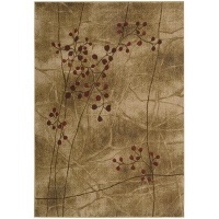 Nourison Zanibar Floral Vine Latte 2.0-Feet by 2.9-Feet Polyacrylic Area Rug