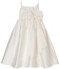 Us Angels Girls 7-16 Taffeta Empire Dress With Sash, Ivory, 7