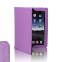 SAVEICON® Purple PU Folio Leather Case Cover with Built-in Stand for Apple iPad 1 1st Generation