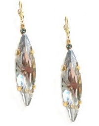 Catherine Popesco 14K Gold Plated Large Faceted Marquise Shade Swarovski Crystal Dangle Earrings