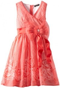 Ruby Rox Kids Girls 7-16 Burn Out Dress, Coral/Pink, 12