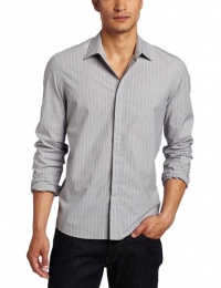 Kenneth Cole Men's Covered Placket Stripe Shirt