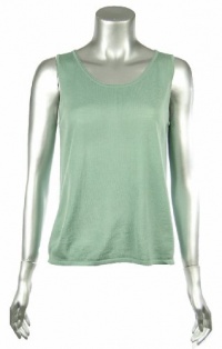 Eileen Fisher Womens Wool Scoop-neck Tank Petite Medium Green