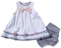 Little Me Baby-Girls Newborn Sweet Roses Dress Set With Panty, White/Multi, 9 Months