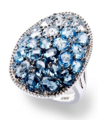 You can't beat these blues. EFFY Collection's beautiful mosaic ring features shades of round and oval-cut blue topaz (4-3/4 ct. t.w.) set in sterling silver. Size 7.