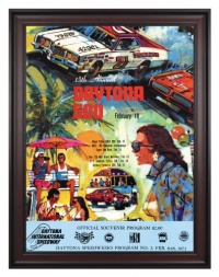 NASCAR Framed 36 x 48 Daytona 500 Program Print Race Year: 15th Annual - 1973