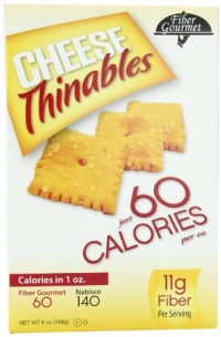 Fiber Gourmet Crackers, Cheese Thinables, 6 Ounce