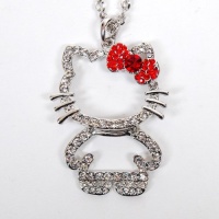 Hello Kitty Figure Rhinestones Necklace Chain New