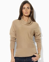 A chic cowl neckline and dolman sleeves modernize a sleek sweater, crafted in an ultra-soft cotton-modal blend.