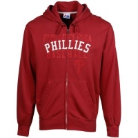 MLB Majestic Philadelphia Phillies Red Fiery Fastball Full Zip Hoodie Sweatshirt