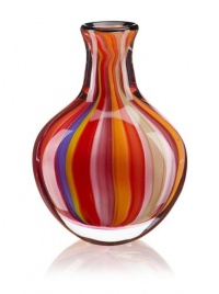 Badash Crystal Jazmin Art Glass Rainbow Vase, Multicolor, 9