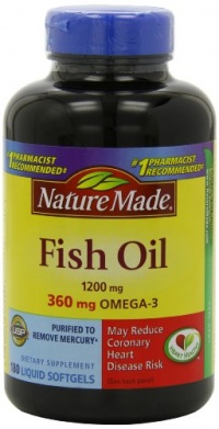 Nature Made Fish Oil Omega-3 1200mg, 180 Softgels (Pack of 3)