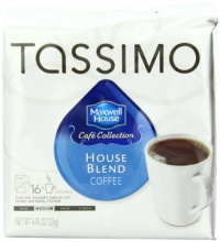 Maxwell House Cafe Collection House Blend Coffee (Medium), 16-Count T-Discs for Tassimo Coffeemakers (Pack of 2)