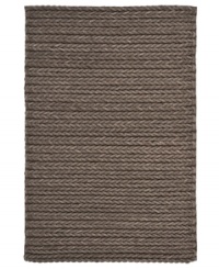 The softest wool and felt fibers are here hand-woven in India to replicate the handsome, rugged look of nautical sweaters in the Spinnaker Knit area rug from Lauren Ralph Lauren. A clean and simple, yet authentic staple made for any modern home.