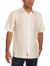 Cubavera Men's Short Sleeve Engineer Dobby Panel Shirt