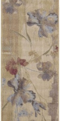 Nourison Zanibar Beige Watercolor 2.0-Feet by 2.9-Feet Polyacrylic Area Rug