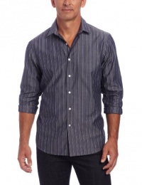 Perry Ellis Men's Long Sleeve Slim Multi Stripe