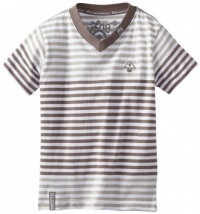 LRG Boys 2-7 Toddler Striped V-Neck, Charcoal, 2T