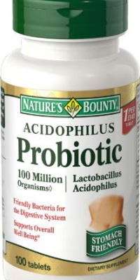 Nature's Bounty Probiotic Acidophilus, 100 Tablets (Pack of 4)