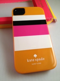 Designer kate spade new york 'ORANGE STRIPE' iPhone 4 & 4S Hard Case_+ FAST SHIPPING from US