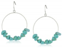 NINE WEST VINTAGE AMERICA Rock On Worn Silver-Tone Turquoise Gypsy Hoop Earrings