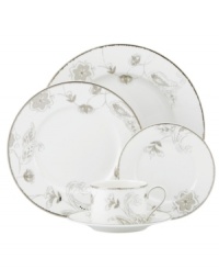 A fine vintage. Paisley Terrace place settings elevate even the most elegant tables with breezy florals grounded in graceful white porcelain. With luxe platinum banding to complement the rest of the Lenox dinnerware collection.