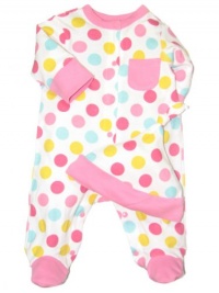 Offspring- Baby Girls  Multi Dot Footie with Hat