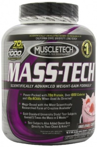 Muscletech Mass Tech Powder - Strawberry Milkshake, 5-pound