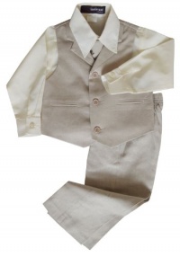 Boys Summer Linen Blend Suit Vest Dresswear Set