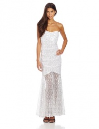 Jump Juniors Sequin Mesh Gown, White/Silver, 9/10