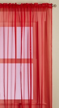 Editex Home Textiles Monique Sheer Window Panel, 58 by 84-Inch, Red