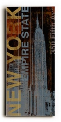 NY Empire State 10x24 Artistic Planked Wood Sign by Cory Steffen