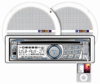 Dual MXCP66 In-Dash Marine AM/FM/CD/MP3 Receiver 6 1/2-Inch Speaker Combo Pack - White