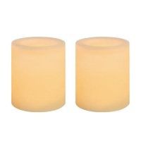 Inglow CG10286CR2 1.75-Inch Tall Flameless Wax Covered Votive Candle with Embedded LED, Cream, 2-Pack