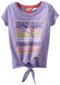 Puma - Kids Girls 2-6X Peace Love Tee, Purple, 4T