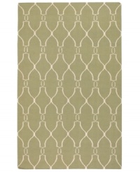 Stunning in its simplicity, this artist-designed area rug from Surya brings a calming beauty to any area in your home. Interlocking lines crisscross against a soft sage background, creating a chic lattice-like pattern that's stylishly simple.