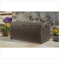 Suncast DBW9200 Resin Wicker 99 Gallon Deck Box