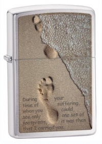 Zippo Brushed Chrome Lighter (Silver, 5 1/2x3 1/2-cm)