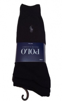 Polo Ralph Lauren Men's 3 Pack Socks Black (6-12 )