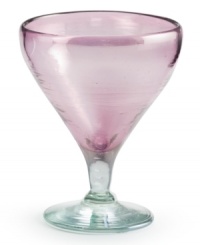 Pour an even more appetizing cocktail in handcrafted glasses by Rosanna. A translucent purple hue and rounded shape presents martinis, Manhattans and gimlets with new artistry.