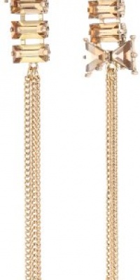 Betsey Johnson Iconic Summer Metallics Bow Linear Drop Earrings