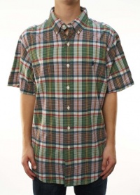 Polo Ralph Lauren Men's Custom Fit Button Down Collar Plaid Shirt Green