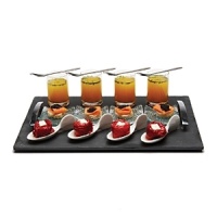 Boasting everything you need for elegant appetizer service, this 17-piece set is affordable and chic. Featuring spoons, trays and shooters, the uses are endless.