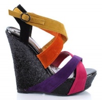 Society86 Pompey-02 Multicolor Criss Cross Wedge